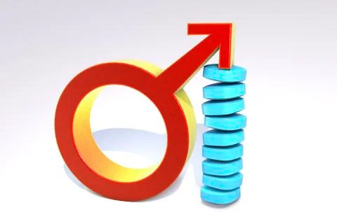 Impotence treatment concept 库存插图