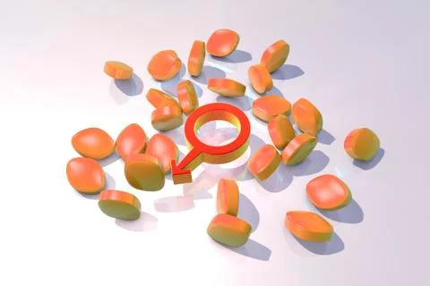 Impotence treatment concept 库存插图
