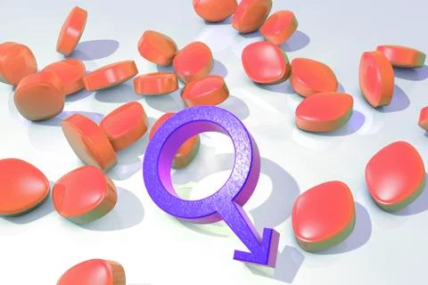 Impotence treatment concept Stock Illustration