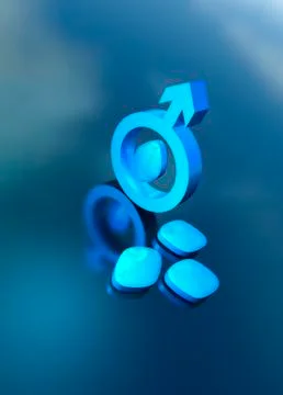 Impotency medication, illustration Stock Illustration