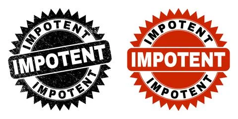 IMPOTENT Black Rosette Seal with Rubber Texture イラスト素材