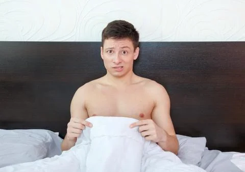 Impotent man worrying about his penis and erection failure Stock Photos