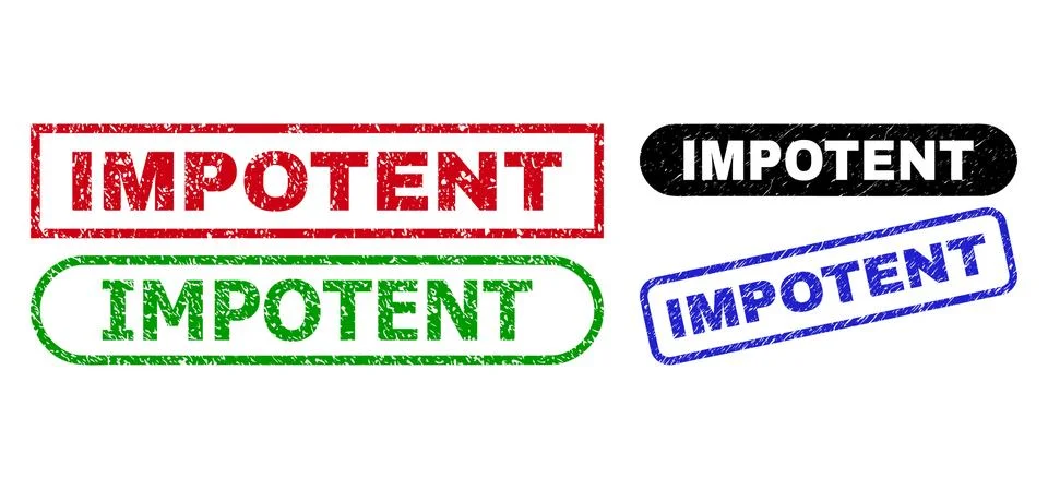 IMPOTENT Rectangle Seals Using Corroded Texture Stock Illustration