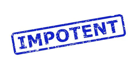 IMPOTENT Stamp Seal with Unclean Surface and Rounded Rectangle Frame 스톡 일러스트