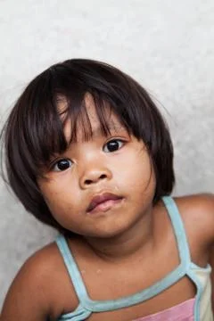 Impoverished child in the Philippines Stock Photos