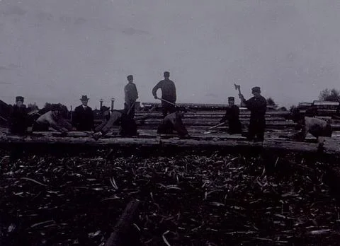 The impregnation array of Bolmen. Probably around 1915. Copyright: xpiemag... Stock Photos