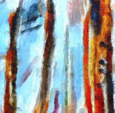 Impression color mix abstract texture art. Artistic bright background. Oil pa Stock Illustration