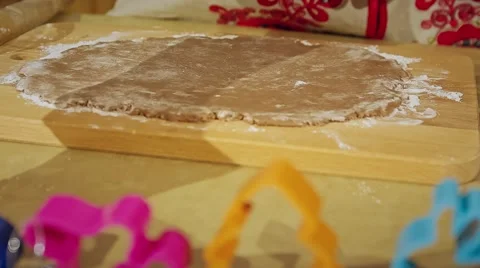 The impression of the figures on the test forms, festive pastries Stock Footage 58078860