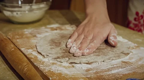 The impression of the figures on the test forms, festive pastries Stock Footage 58079105