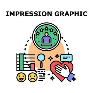 Impression graphic evaluating user experience and customer rating Stock Illustration