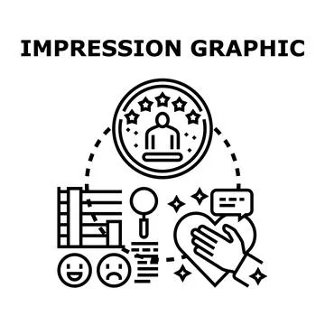 Impression graphic evaluating user experience and customer rating Stock Illustration