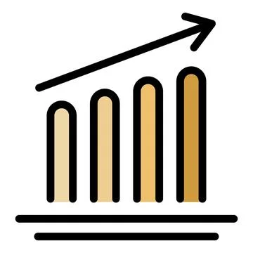 Impression increase icon color outline vector Illustration