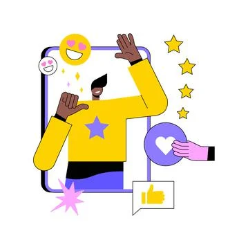 Impression management abstract concept vector illustration. Illustrazione stock