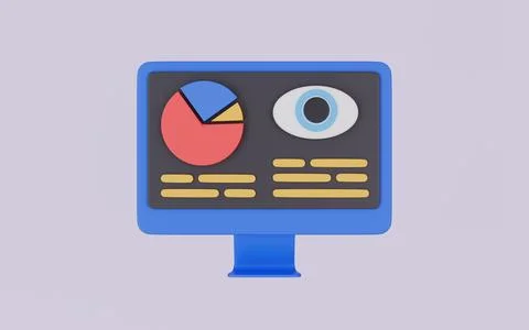 Impression Rate, eye view impression reach 3d illustration Ilustração Stock