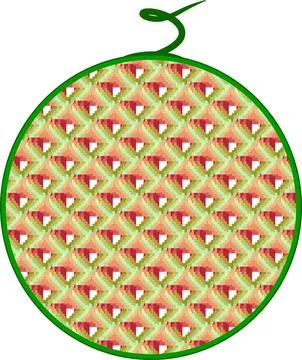 Impression of watermelon. Stylization in green, red, pink tones for printin.. Stock Illustration