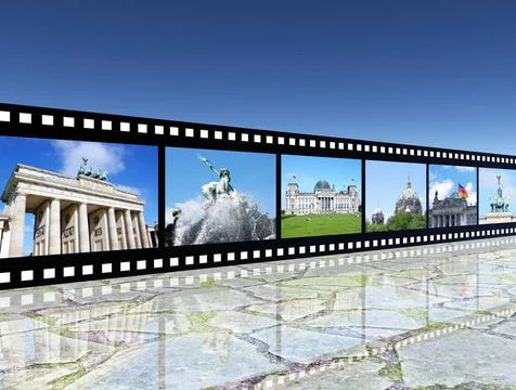  Impressionen von Berlin Computergenerierte 3D Illustration mit Sehenswürd.. Foto stock