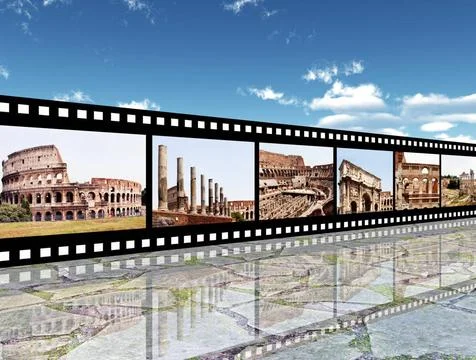  Impressionen von Rom Computergenerierte 3D Illustration mit Kolosseum und... Foto stock