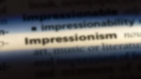 Impressionism word in a dictionary. Stock Footage 99560944