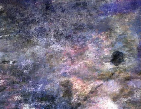 Impressionist inspired landscape with text and more as texture Stock Illustration