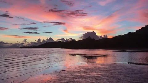 Impressionistic Palawan Beach Sunset Sky Stock Footage 83061813