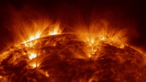 Impressions Of Solar Activity Of The Sun Stock Footage 195553483
