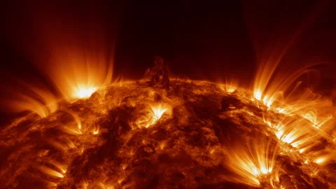 Impressions Of Solar Activity Of The Sun Stock Footage 195578231