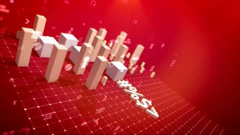 An impressive 3d illustration of a bar chart and computer signs including ang Illustrazione stock