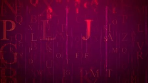 Impressive 3d illustration of computer modeled rosy letters having a variety  Stock Illustration