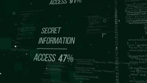 Impressive 3d illustration of hackers code with an inscription Secret Informa Illustrazione stock