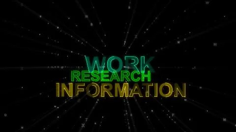 An impressive 3d illustration of such concept words as work, research and inf Stock Illustration