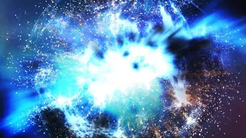 Impressive 3D rendering of the initial expansion of the universe after a huge Stock Illustration