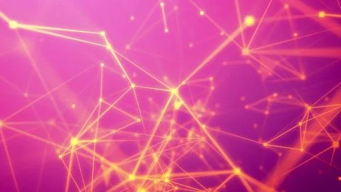 Impressive 3D rendering of a mystifying cyberspace with  yellow rays, zigzag  Illustrazione stock