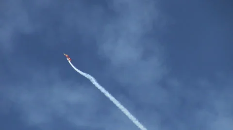 Impressive acrobatic maneuvers, plane flying upside down, aircraft, air show Stock Footage 39750653