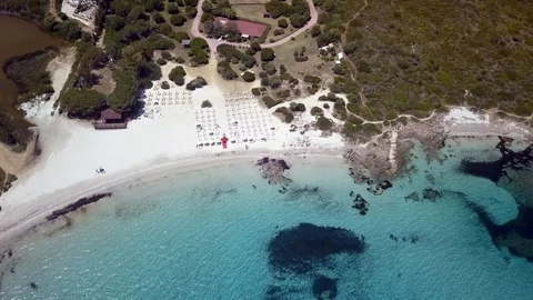 Impressive aerial view of the sos aranzos beach Stock-Footage 111422980