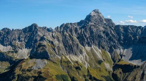 Impressive alpine peak close to oberstdorf Stock Photos