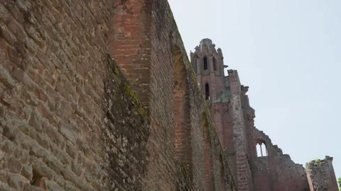 Impressive Ancient Architecture of Limburg Monastery Ruins in Bad Dürkheim, Stock Footage 336507914