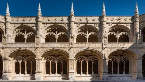 Impressive architecture of the Mosteiro dos Geronimo near Lisbon, Portugal. Stock Photos