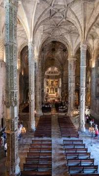 Impressive architecture of the Mosteiro dos Geronimo near Lisbon, Portugal. Stock Photos