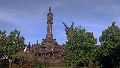 The impressive Bajra Sandhi monument surrounded by lush green trees Stock Footage 311833406