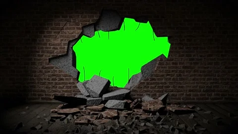 Impressive brick wall explosion - includes luma matte and chroma key 스톡 동영상 234892487