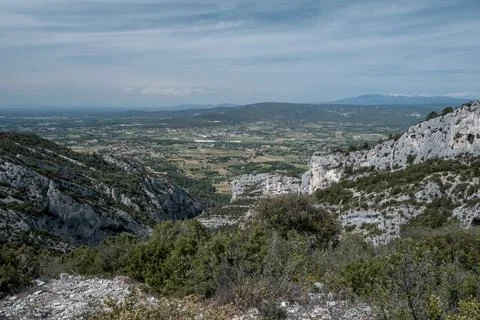 Impressive cliffs shape discovered when hiking in Luberon Stock Photos