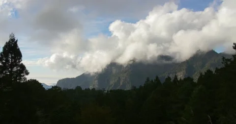 Impressive Cumulus clouds over mountains. Alishan National nature park, Taiwan. Stock Footage 144205692