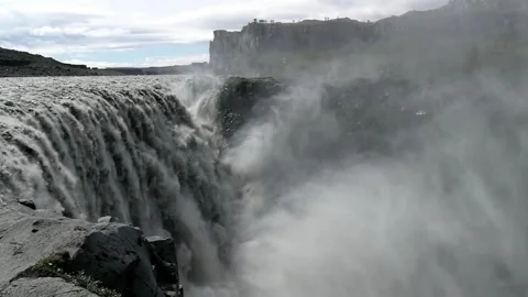 The impressive Dettifoss waterfall in Iceland Stock Footage 310832967