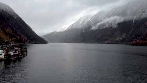 An impressive drone video of Hallstatt, Austria Stock Footage 280045344