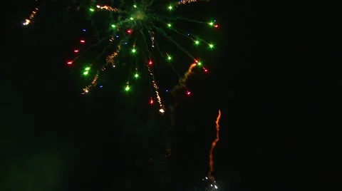 Impressive fireworks display Stock Footage 49252109