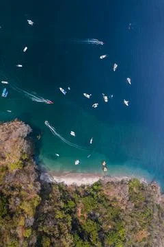Impressive fishing luxury yacht in the Tortuga island in Costa Rica Stock Photos