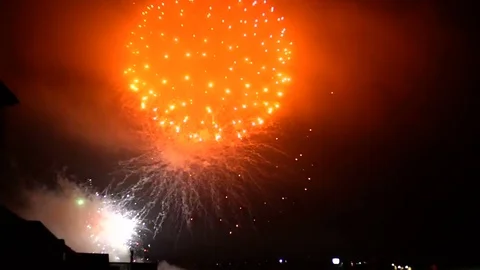IMPRESSIVE GRAND FINALE: Fireworks Celebration (Beaming Hard!) Stock Footage