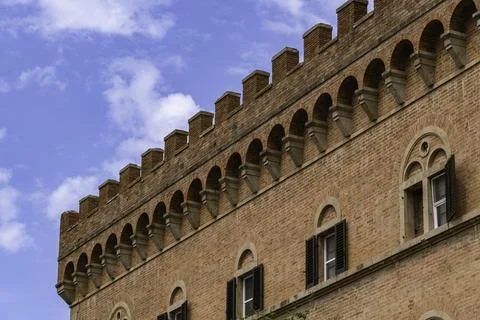Impressive Historical Brickwork Facade Stock Photos