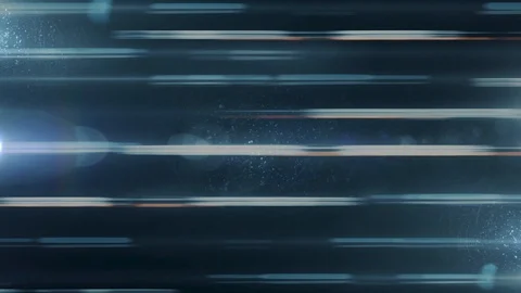 An impressive horizontal movement of neon broken lines flowing and bliking on Stock Footage 111957218