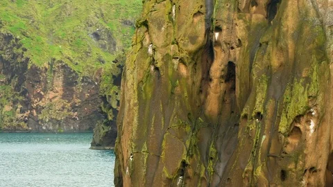 Impressive Icelandic cliff Stock Footage 102411196